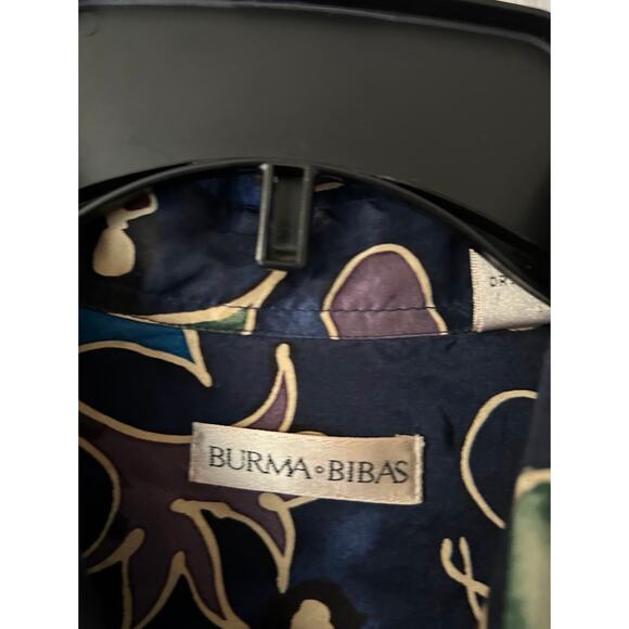 Burma Bibas Button Up Shirt Mens M Blue 100% Silk Geometric Collared Casual - Picture 6 of 9